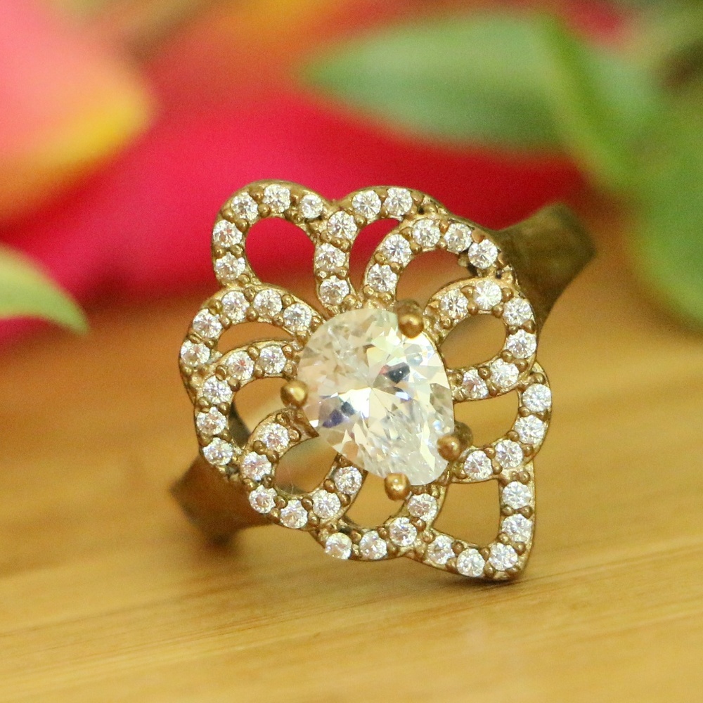 925 Sterling Silver Topaz Size 7.5